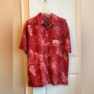 New! Men’s Colosseum USC Red Hawaiian Button-Up Shirt